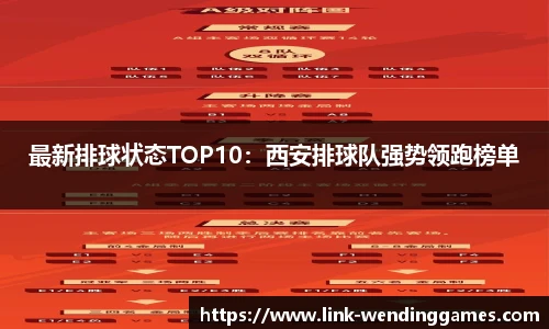 最新排球状态TOP10：西安排球队强势领跑榜单